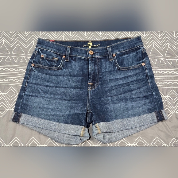 7 For All Mankind Pants - 7 For All Mankind Relaxed Mid Roll Shorts Size 26